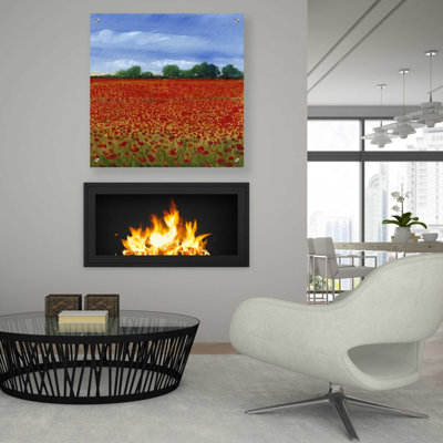 «Field of Poppies II» par Tim O'Toole, art mural en verre acrylique