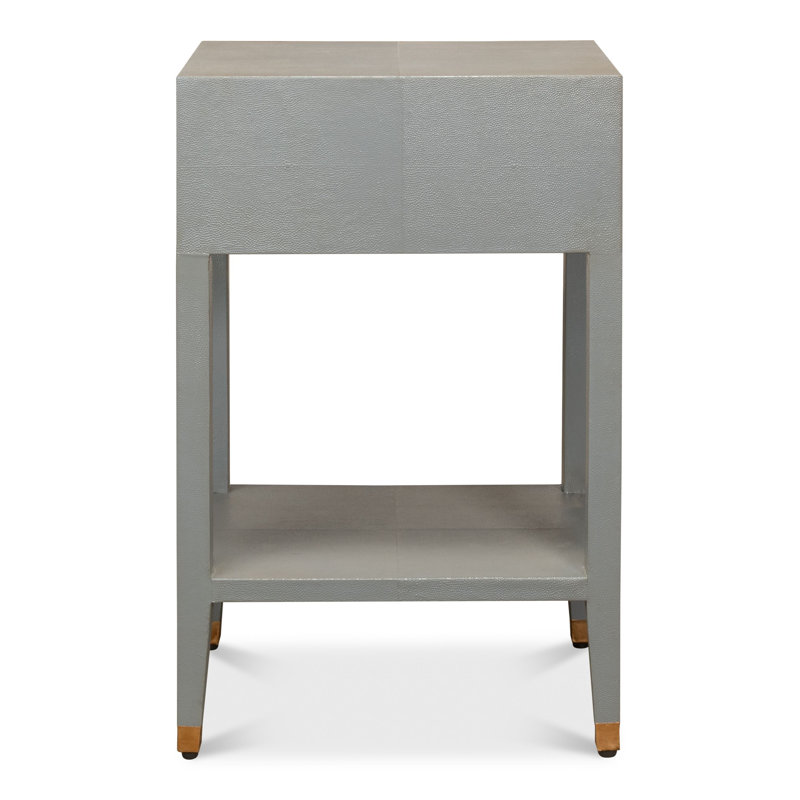 Shagreen 1 - Drawer Solid Wood Nightstand, Storm Gray