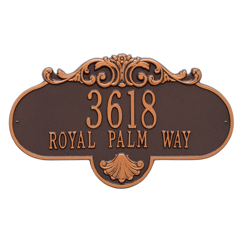 Rochelle 2-Line Wall Address Plaque, Antique Copper, Yes