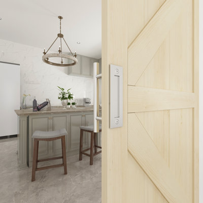 JUBEST Ensemble de quincaillerie pour porte et poignée coulissante double 12 po