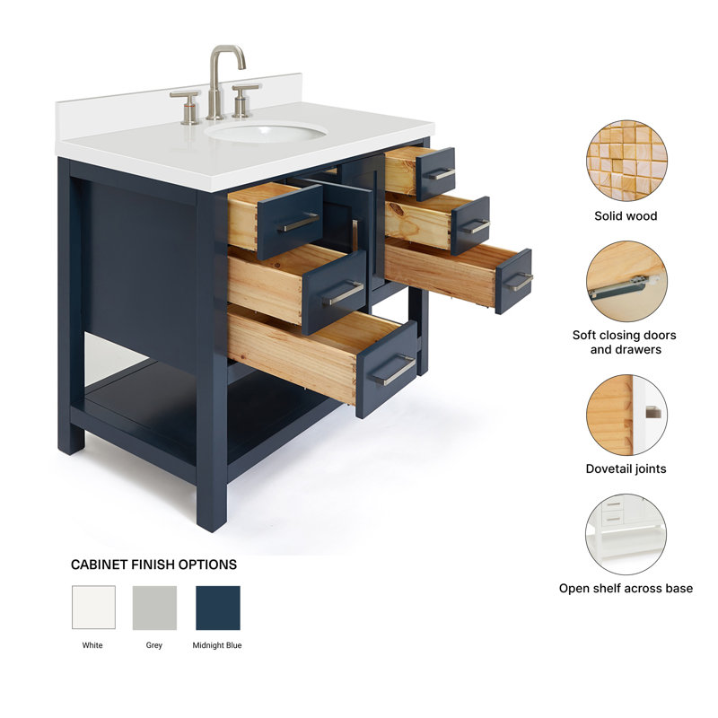 Magnolia Bath Vanity Oval Basin S043SWQ, Midnight Blue, Oval