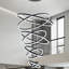 Lustre moderne à 10 anneaux DEL, plafonnier en spirale noir à intensité variable avec télécommande pour hauts plafonds-606512652-606512643