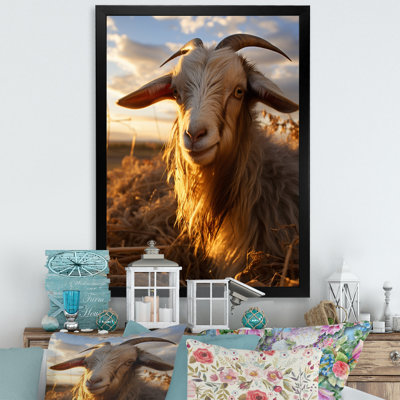 Keeisha Goat Portrait Vibrant II sur toile