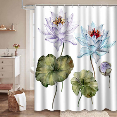 Belles fleurs de lotus bleu clair et mauve avec 12 crochets