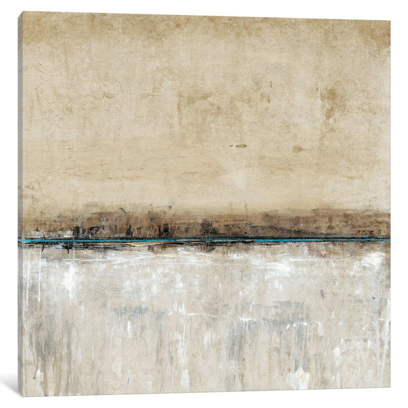 "Blue Line II" par Timothy O 'Toole - impression sur toile tendue, H 16 po x l 16 po x P 1 po, Papier d'art encadré noir