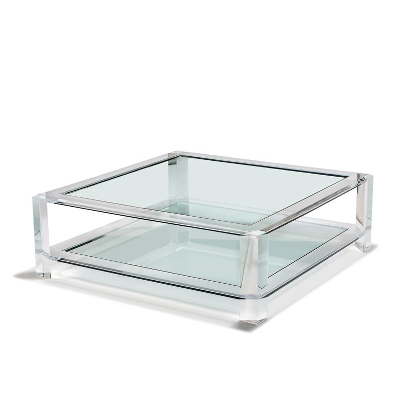 Surrey Glass Cocktail Table, 17" H X 52" L X 52"W