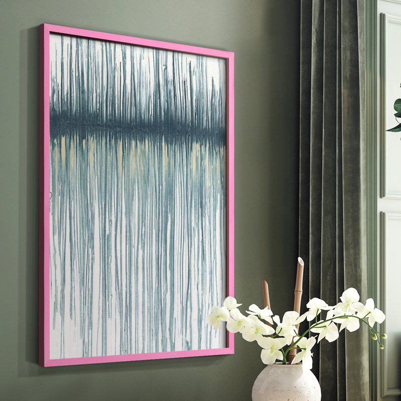 Toile embelli I, reproduction encadrée - bois massif, Rose, H 10 po x l 8 po