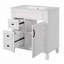 Meuble-lavabo avec lavabo en céramique, armoire avec 2 tiroirs et tablette réglable-831759150