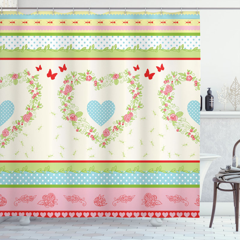 Shower Curtain with Hooks Included, 70" H x 69" W