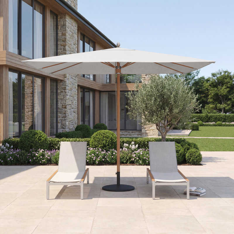 Parasol de luxe carré rond en aluminium 10 pi Rydal