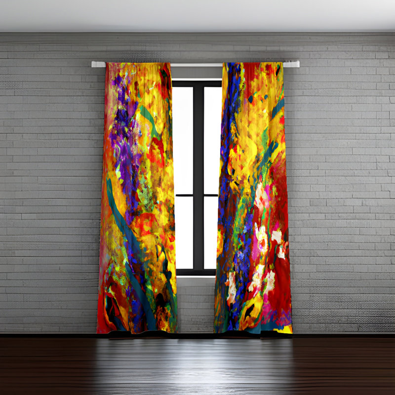 Rideau en polyester Amanveer, L 56 po x L 78 po