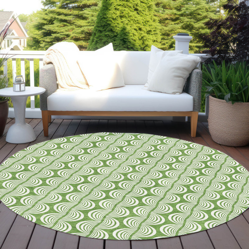 Tapis intérieur / extérieur lavable à la machine Chayden ACN1055, Rond 8 pi