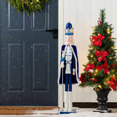 42"H Wooden Christmas Blue Dressed King Nutcracker
