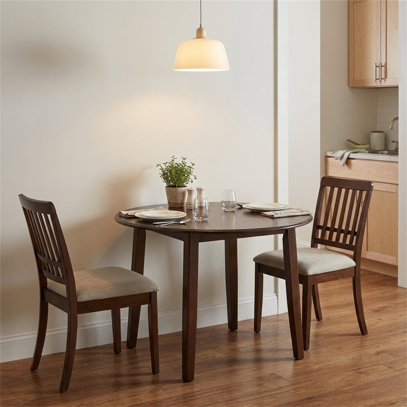 Ensemble de table de salle à manger 3 pièces pour 2 personnes, Brun