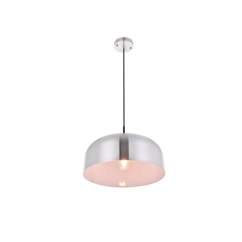Luminaire suspendu pour dôme simple 1 lumières Ammon, Nickel brossé