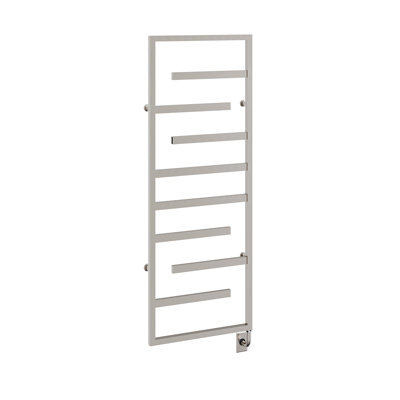 23.5"x64" Vasto Wall Mounted Electric Hardwired Towel warmer - Brushed Nickel, Fluid Filled, Includes Programmable Smart Switch, Lifetime Warranty