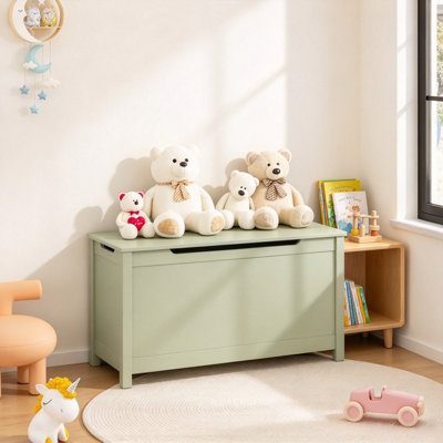 Wooden Kids Toy Storage Chest, Safety Hinge Toy Box with Large Storage Space, Children Organizer Bench for Playroom, Bedroom & Nursery by August Grove