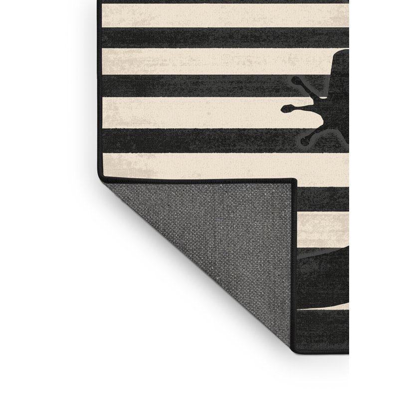 Tapis moelleux à rayures grises et moelleuses de couleur gosnells, 8 x 10