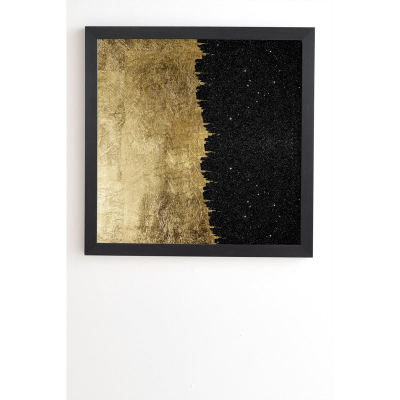 « golden starry night », impression, H 20 po x l 20 po x P 2 po, Armature en bambou, Pas de tapis