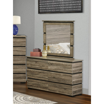 Savona Dresser and Mirror in Antique Gray Finish