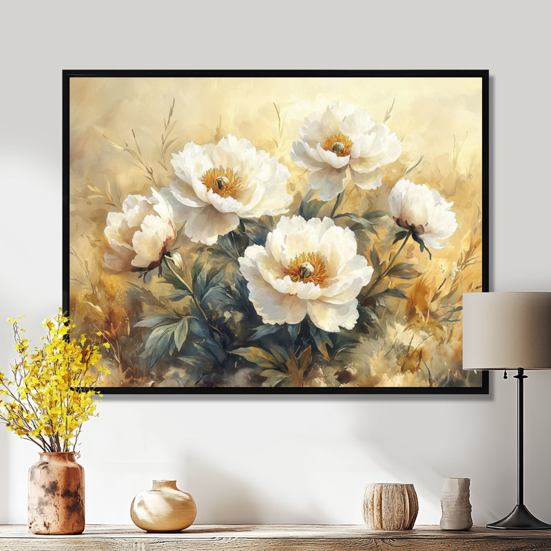 Draiden pivoines dans la prairie de montagne I - pivoines, art mural, Noir, noir, noir, noir, H 12 po x l 20 po