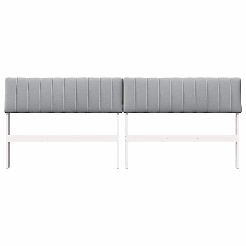 Solid Wood Headboard, King, Light Grey, White