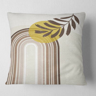 Sun and Moon with Leaf Square Pillow Cover & Insert
