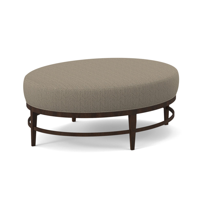 Elliptic Oval Ottoman, American Walnut, Libby Linen