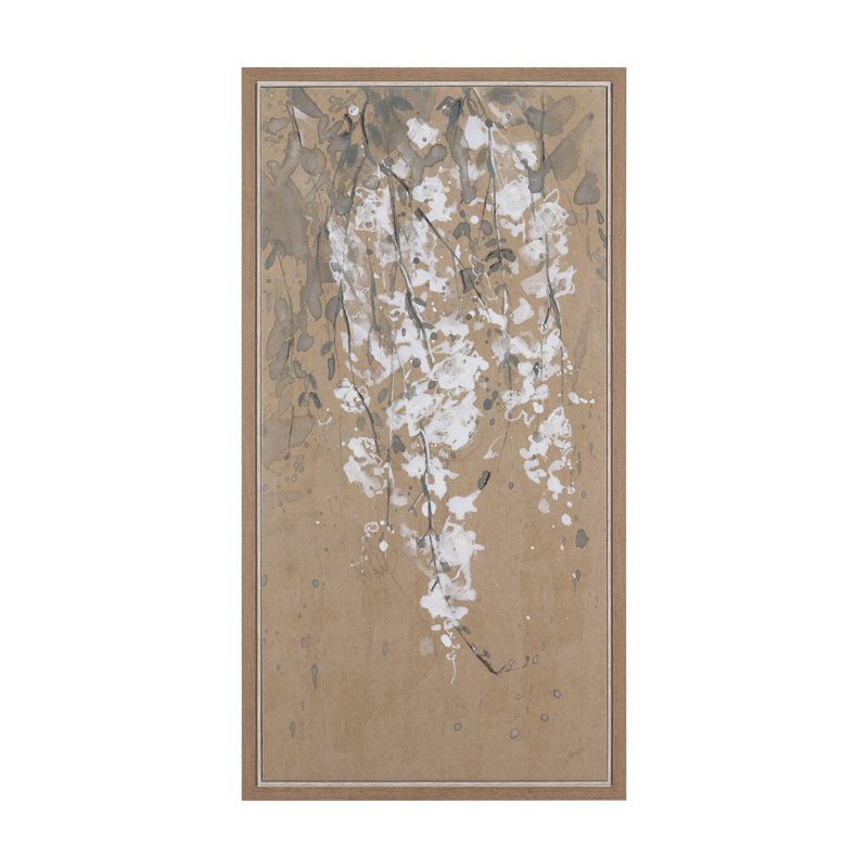 «Wisteria I» par White, œuvre d'art encadrée et texturée sur toile, Toile encadrée et tendue Glycine blanche I