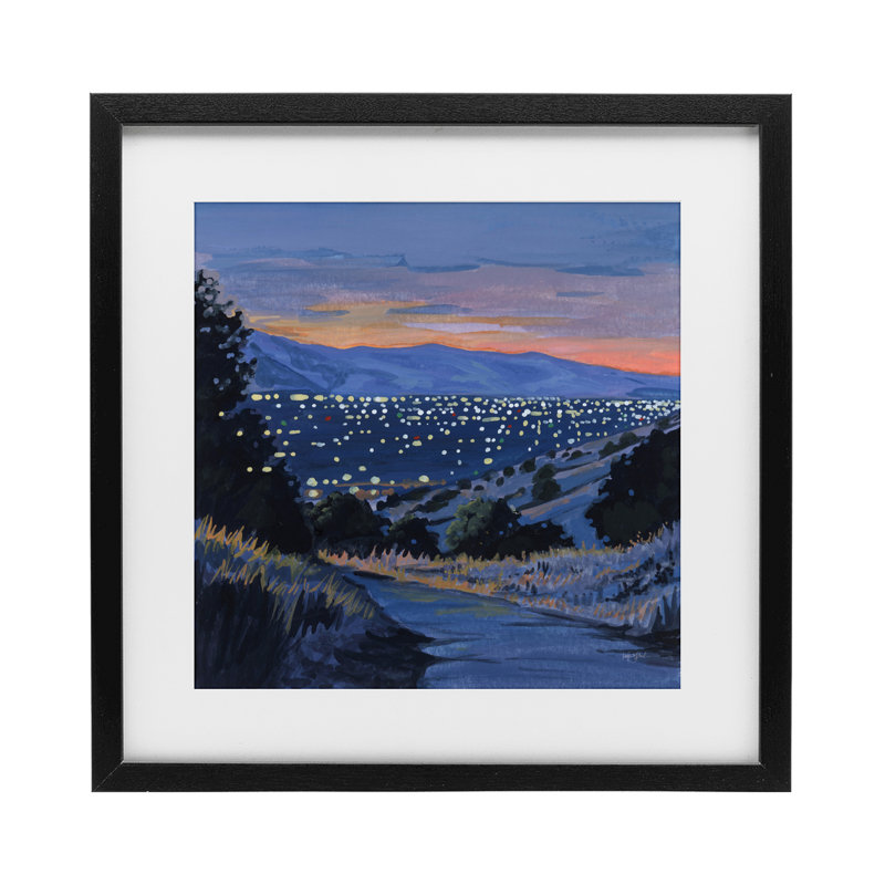 «Desert City Lights At Dusk», reproduction sous verre encadrée, design par Kate Jarvik Birch, H 13 po x l 13 po