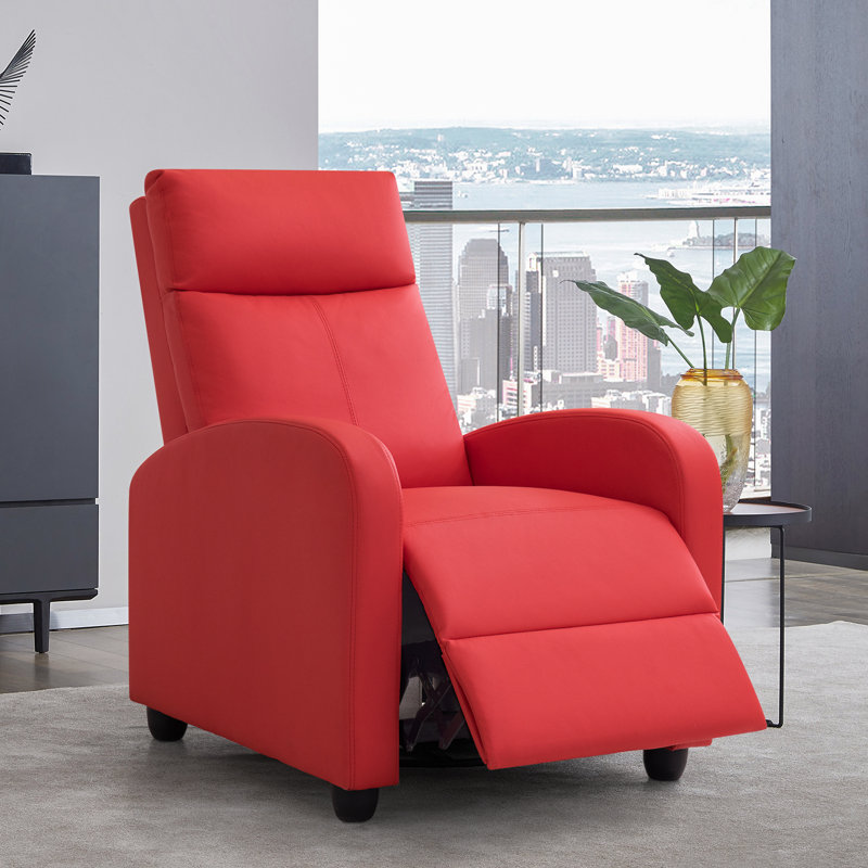 Sykora Faux Leather Recliner, Red 