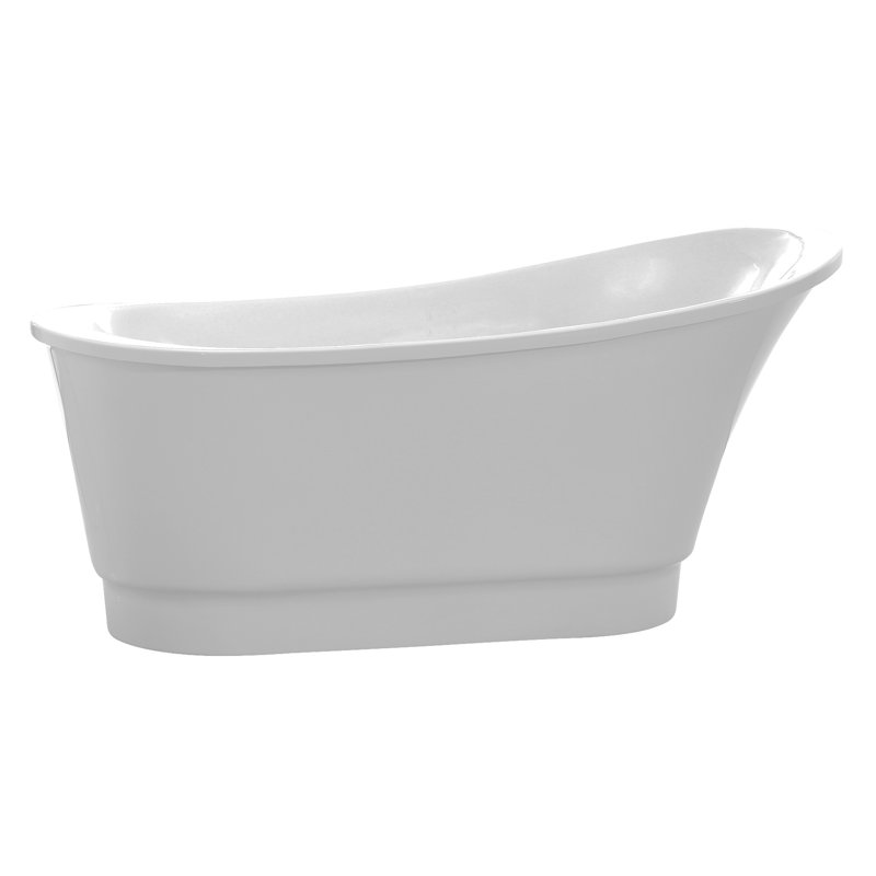 Prima 67'' Glossy White Acrylic Freestanding Soaking Bathtub