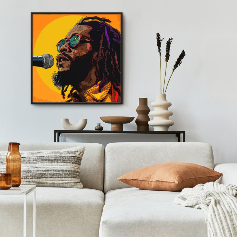 «Sing Sing», toile encadrée rouge