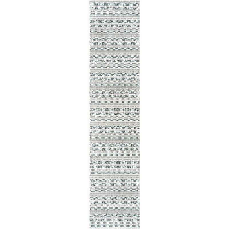 Tapis d'extérieur scintillant bleu clair, Tapis de couloir 2 pi 7 po x 12 pi