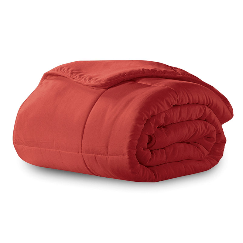 Brushed Cozy Touch Microfiber Down-Alternative Comforter, Twin, Brick Red