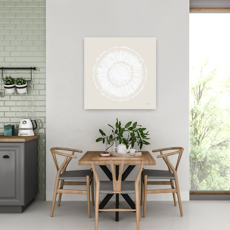 «Coastal Block Print I Neutral Abstract Coastal Art», H 32 po x l 32 po