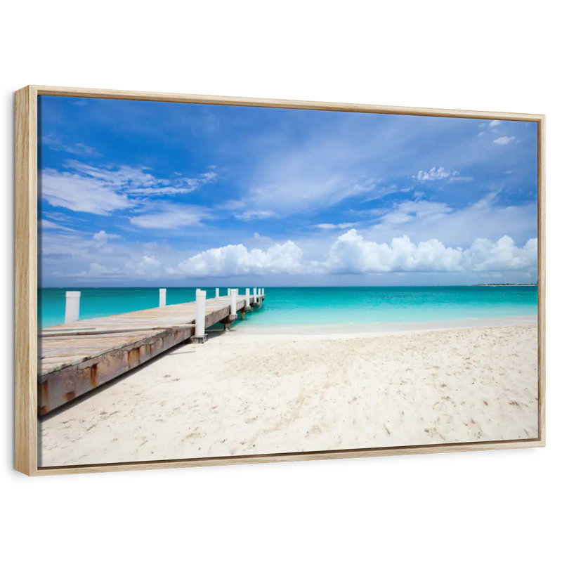 Île Providenciales Macfarlane, Cadre flottant en bois naturel, 31 po x 21 po