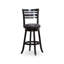 Tabouret de bar pivotant à dossier à lattes, siège en tissu-1242425525-1274900162