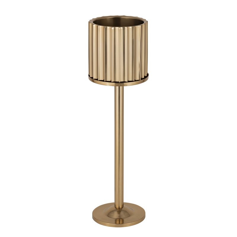 Gold Steel Ice Bucket Medium Double Wall