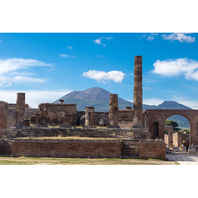 Vesuvius And The Ruins Of Pompeii by Csterken - Wrapped Canvas Print