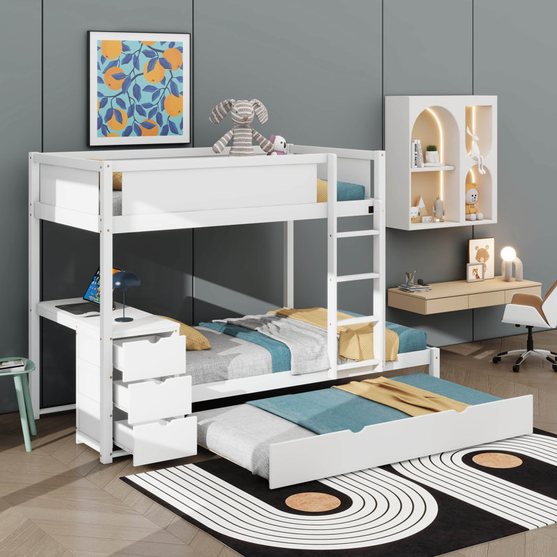 Lit superposé Jamia Kids, Simple sur simple, Blanc