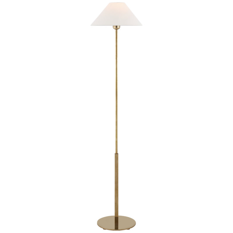 J. Randall Powers Hackney Floor Lamp, Hand-Rubbed Antique Brass, Fabric