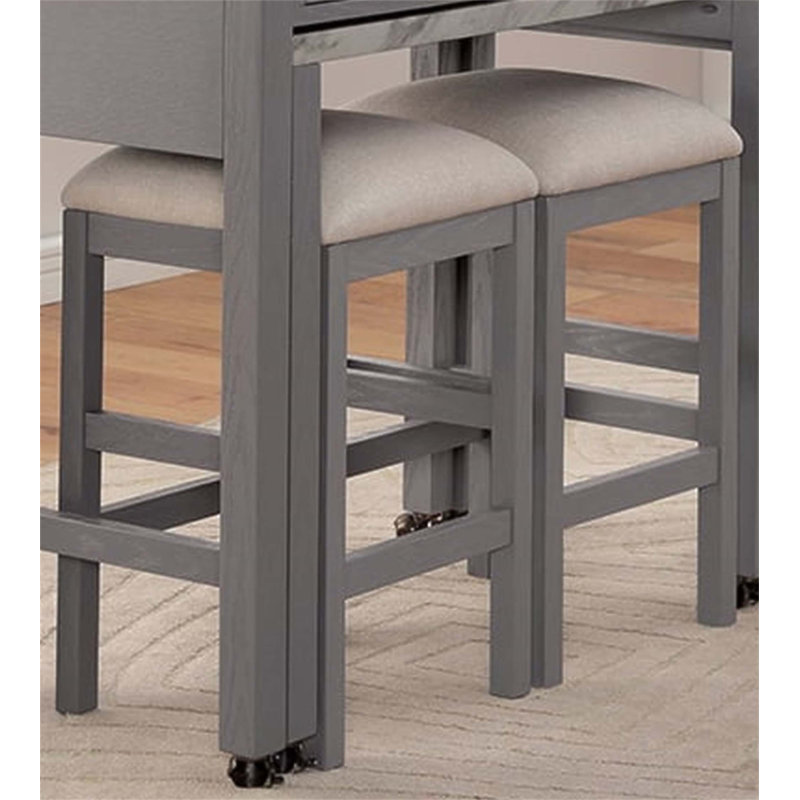 Ensemble de tabourets de ferme rustiques 2 pièces avec sièges rembourrés en tissu pour la cuisine et la salle à manger, durables et élégants