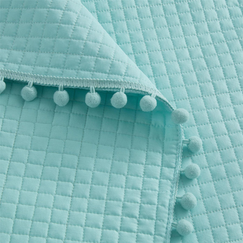 Ensemble de courtepointe en microfibre , Vert, Courtepointe double + 2 taies d'oreiller doubles