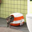 Bac à litière pour chats, pliable et compact, facile à nettoyer, surélevé, grand à deux entrées, orange noir, bac à chat à circulation d'air améliorée, couvercle gardant l'intimité, pliable, chats noirs