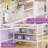 Loft Bed Twin Size With L-shaped Desk, Led Lights And Charging Station Twin Metal Tall Bed Frame With Storage Shelves,hall Tree Shoe And Bench With 2 Storage Drawers,safety Guard & Stair,-1950523154