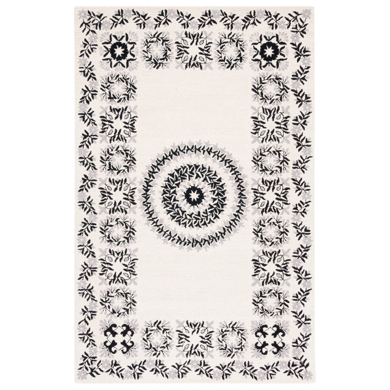 Empire Hand Tufted Indian Wool Floral Rug, Rectangle 8' x 10'