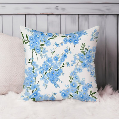 Floral Blue Flower Floral Modern Cottagecore Pattern VI Flowers Modern Cottage
