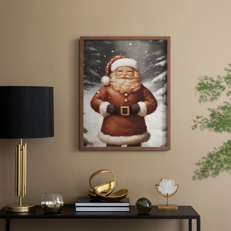 «Christmas Holiday Art», série 2-XIII, reproduction encadrée - bois massif, H 30 po x l 24 po, Noyer