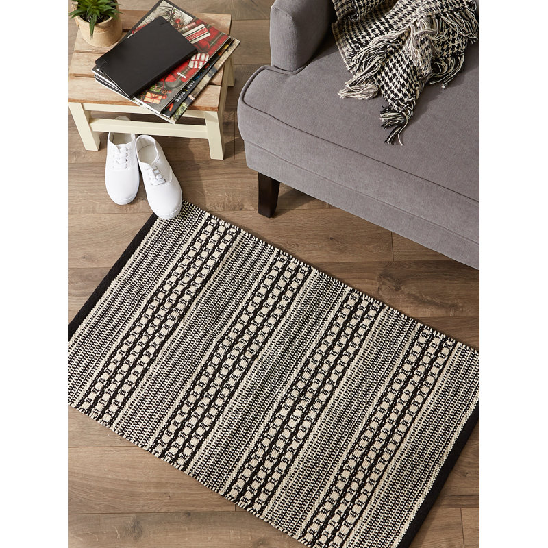 Culloden Cotton Striped Indoor Rug, Rectangle 2' x 3'